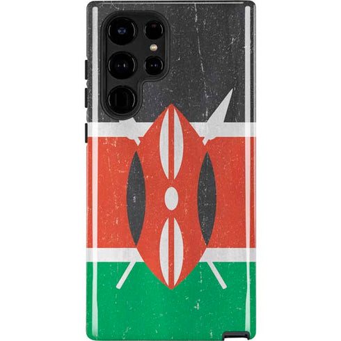 Kenya Flag Distressed Galaxy S22 Ultra Pro Case